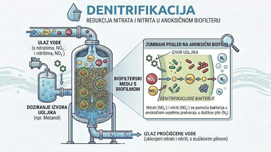najbolji filter za vodu, filtracija vode, čista voda, uklanjanje nitrata i nitrita iz vode, denitrifikacija